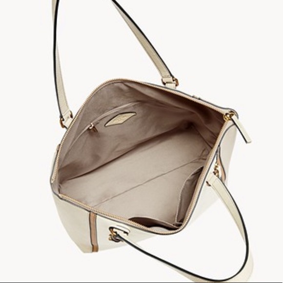 EUC 🩶🤍🤎GORGEOUS Fossil Leather Tara Shopper Purse - Picture 3 of 15